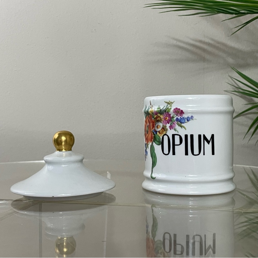 Vintage Limoges Opium Apothecary Pharmacy Porcelain trinket stash drug jar - Picture 5 of 10